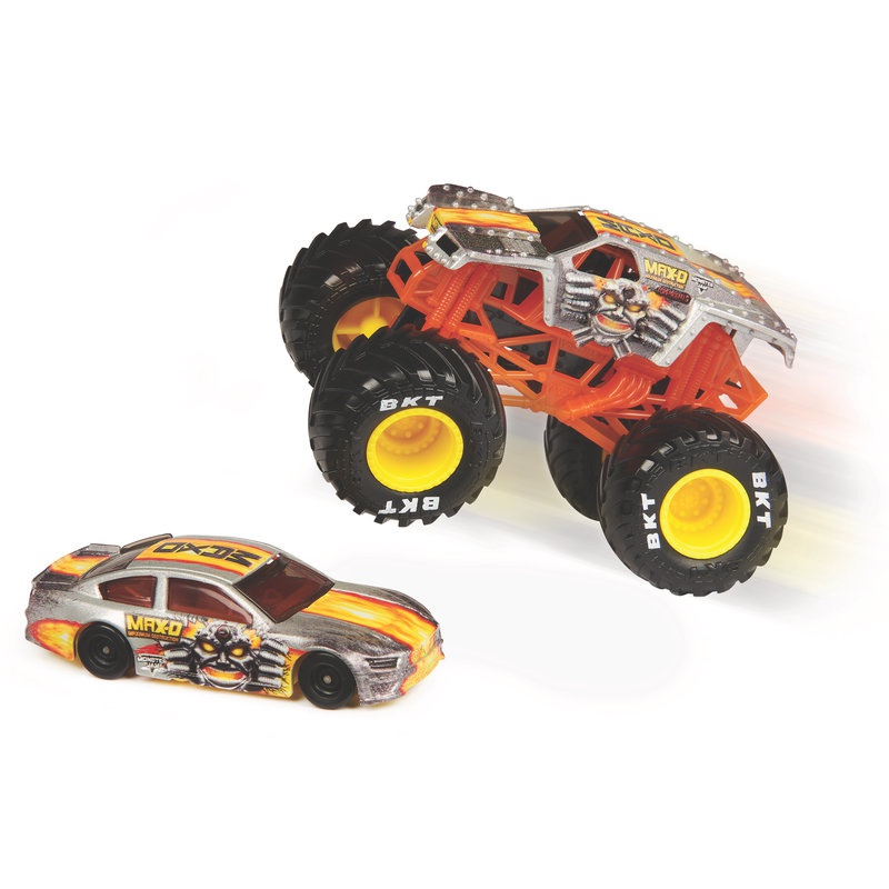 Monster Jam Max D závodní auto a Monster Truck 1:64