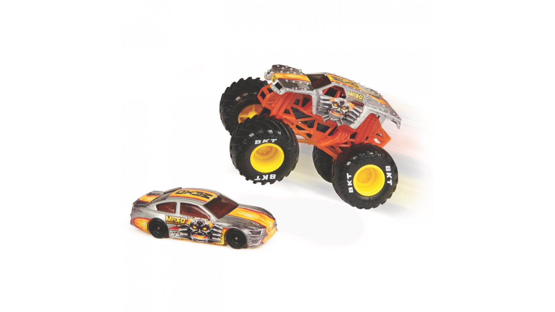 Monster Jam Max D pretekárske auto a Monster Truck 1:64