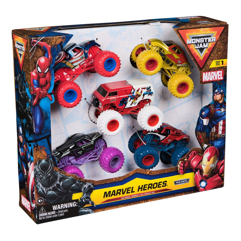 Monster Jam multibalení kovových Monster Trucků superhrdinové Marvel 1:64