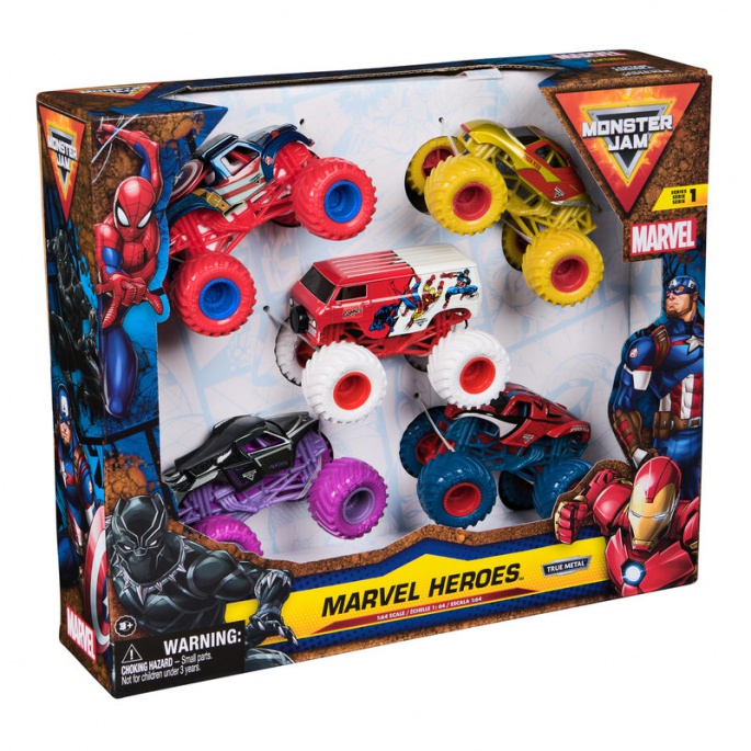 Monster Jam multibalení kovových Monster Trucků superhrdinové Marvel 1:64