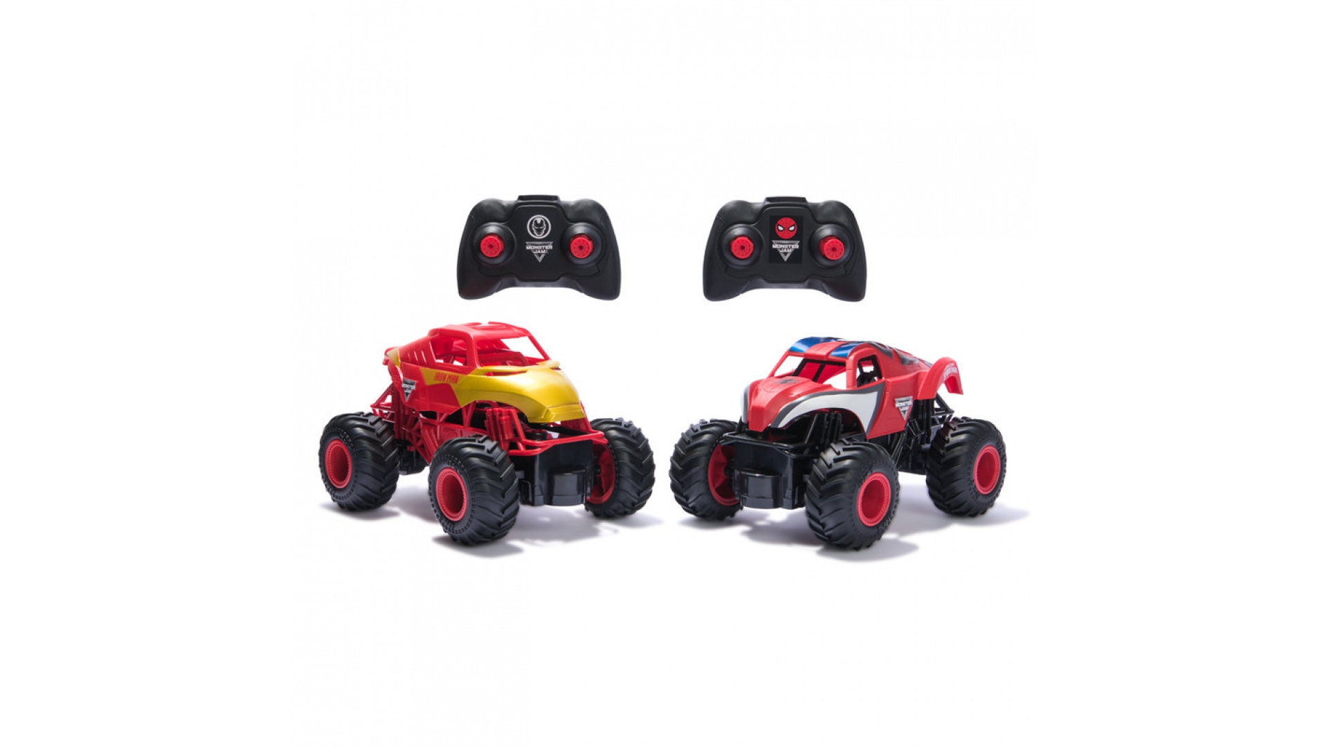 Levně Monster Jam Spider-Man a Iron Man sada RC Monster Trucků 1:24