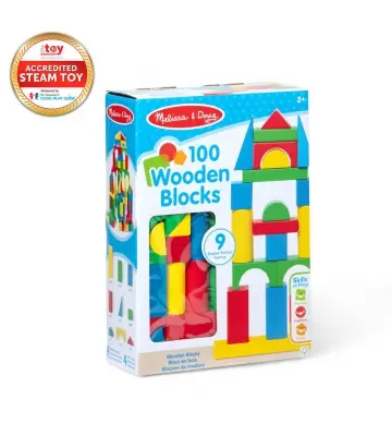 Melissa & Doug komplet lesenih kock 100 kosov
