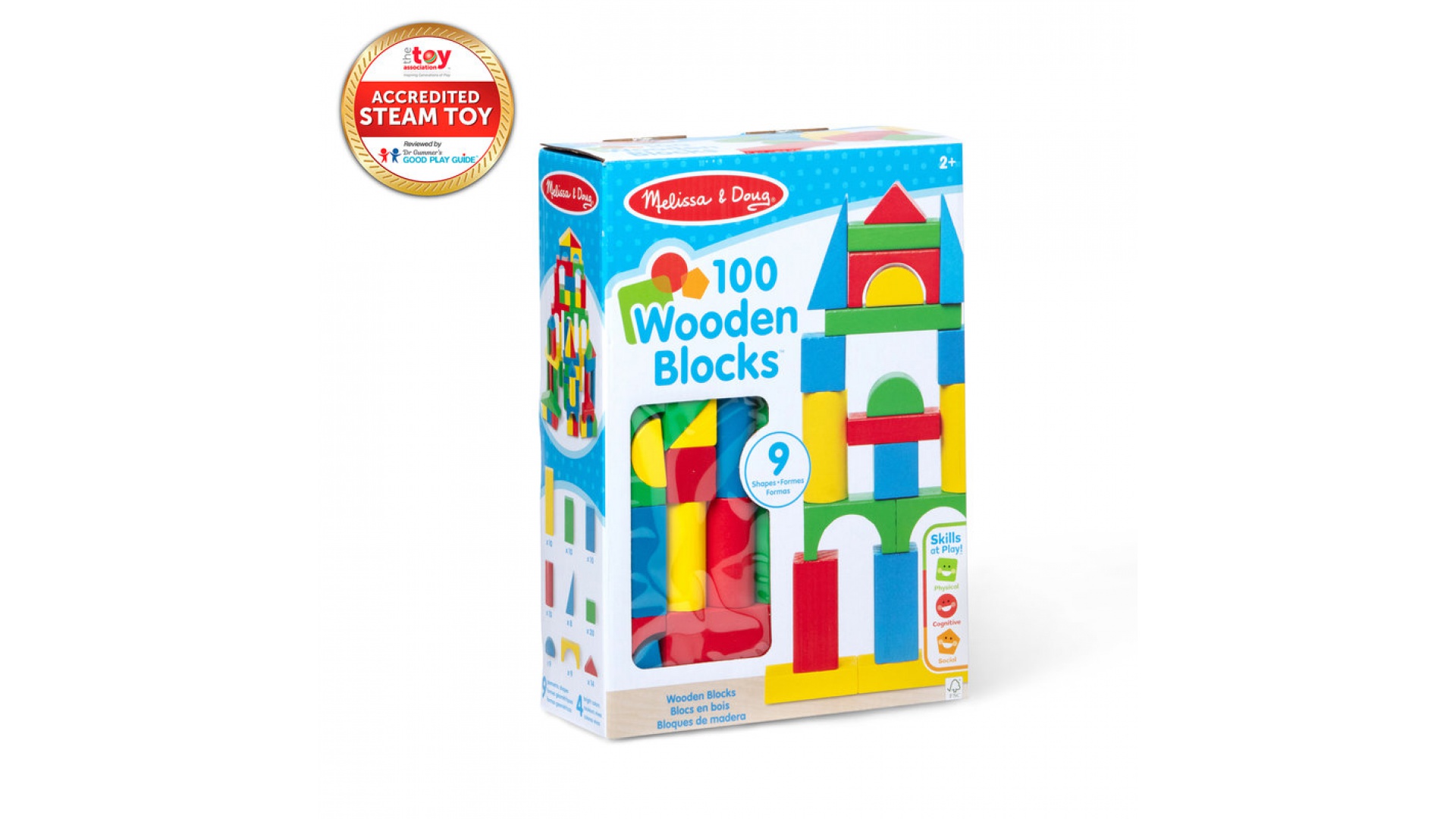 Levně Melissa & Doug sada dřevěných kostek 100 ks