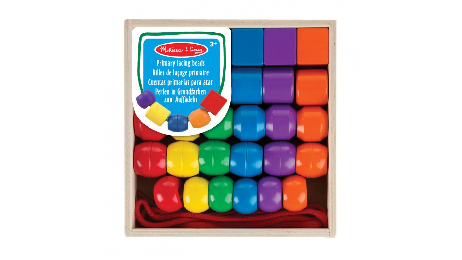 Levně Melissa & Doug dřevěné navlékací korálky