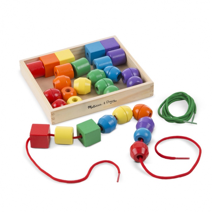 Melissa & Doug dřevěné navlékací korálky
