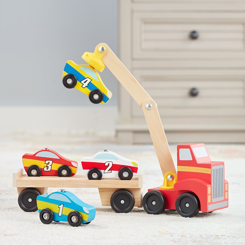 Melissa & Doug dřevěný magnetický nakladač aut