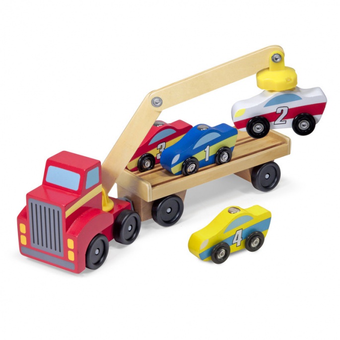 Melissa & Doug dřevěný magnetický nakladač aut