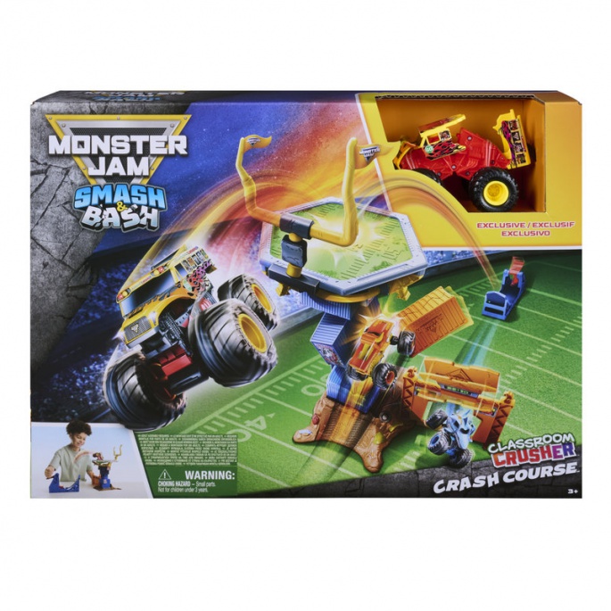 Monster Jam sada s trampolínou a opravovacím autem 1:64