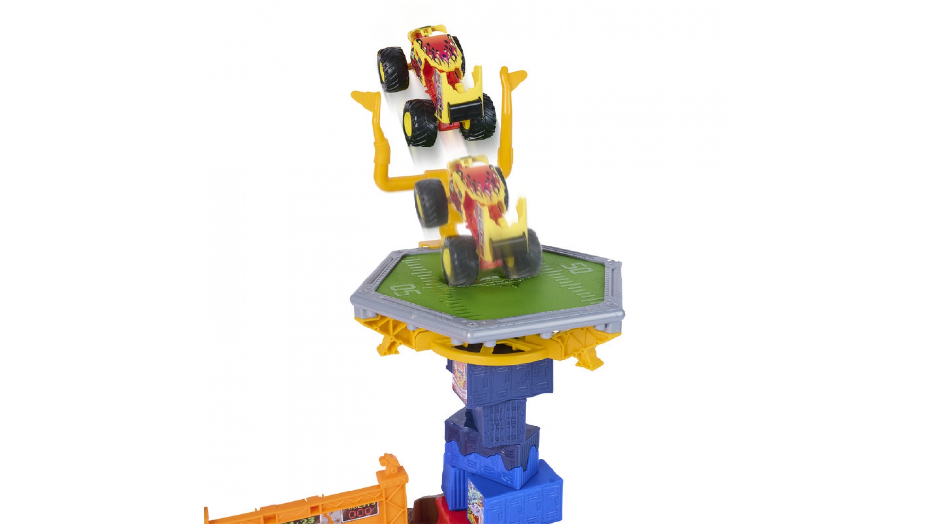 Monster Jam sada s trampolínou a opravovacím autom 1:64