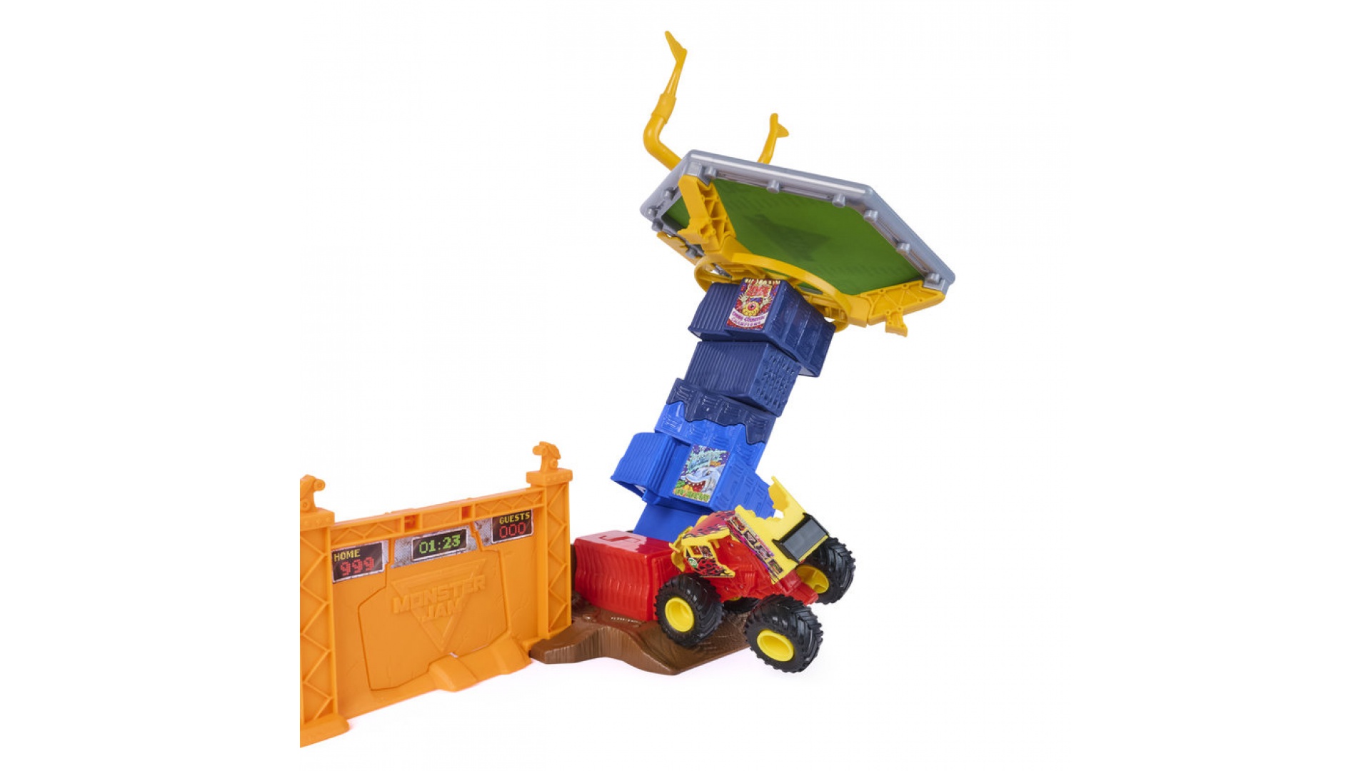 Monster Jam sada s trampolínou a opravovacím autom 1:64