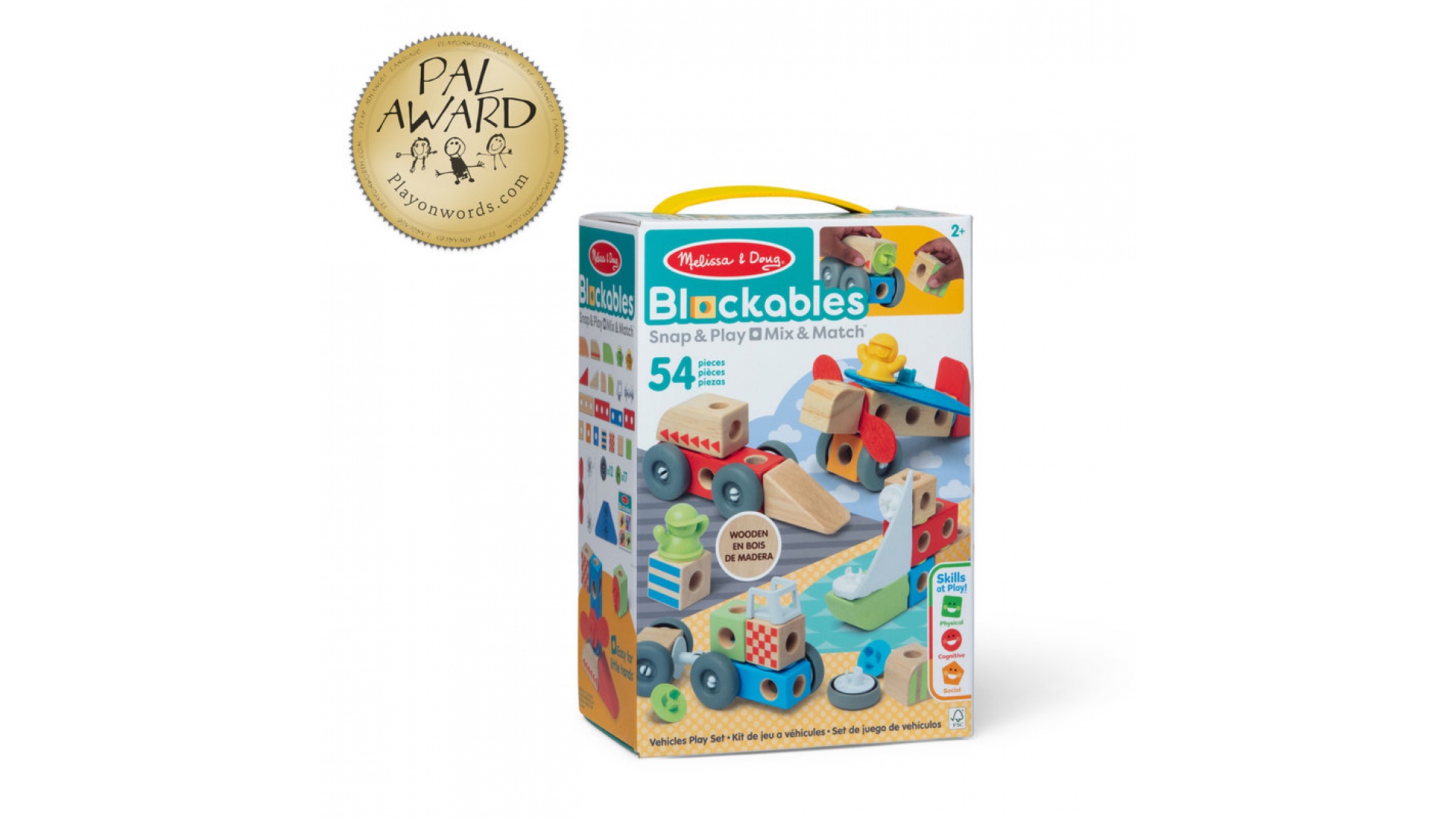 Levně Melissa & Doug Blockables stavebnice vozidla 54 dílků