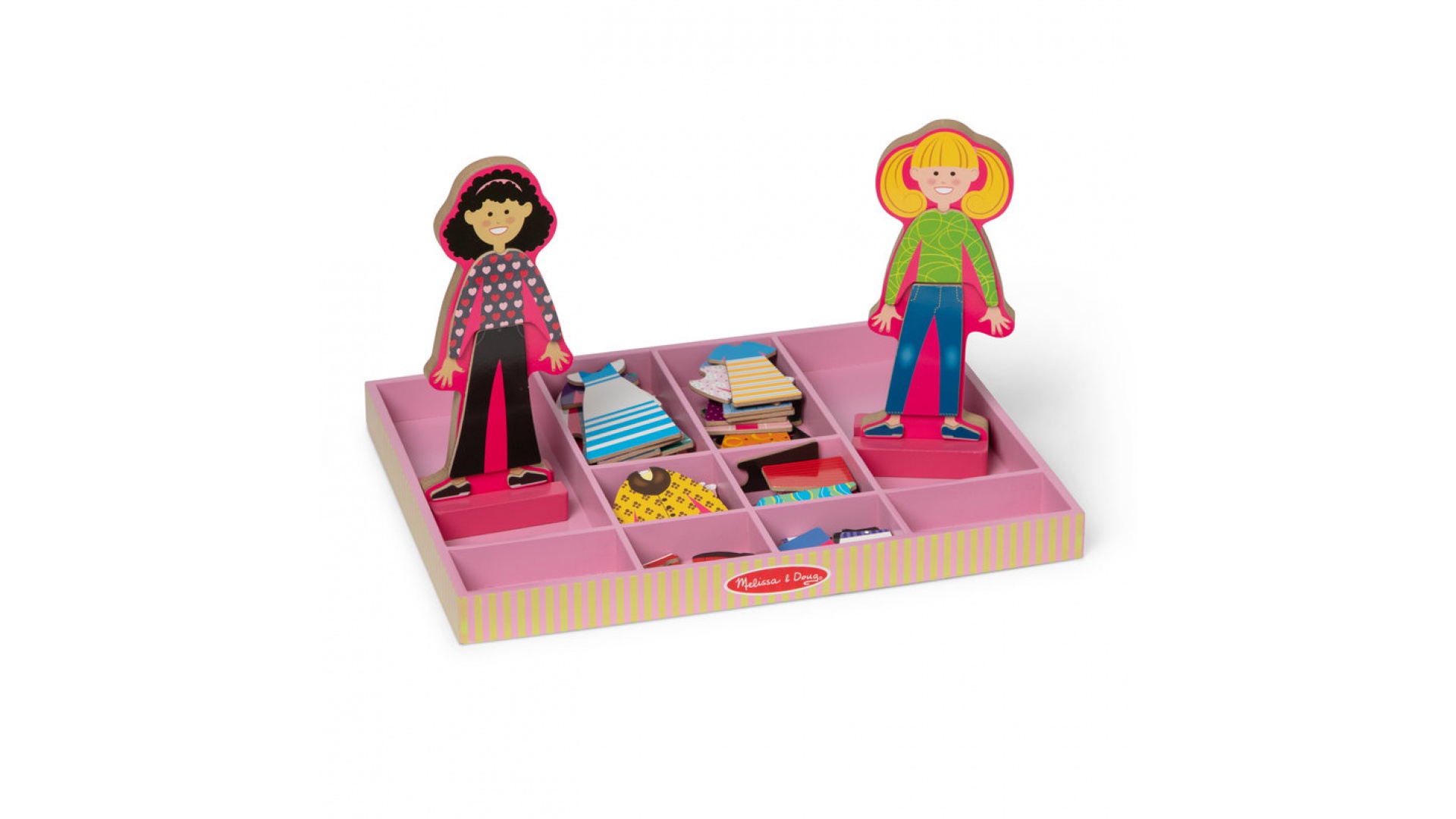 Levně Melissa & Doug Abby & Emma dřevěné magnetické oblékání pro panenky