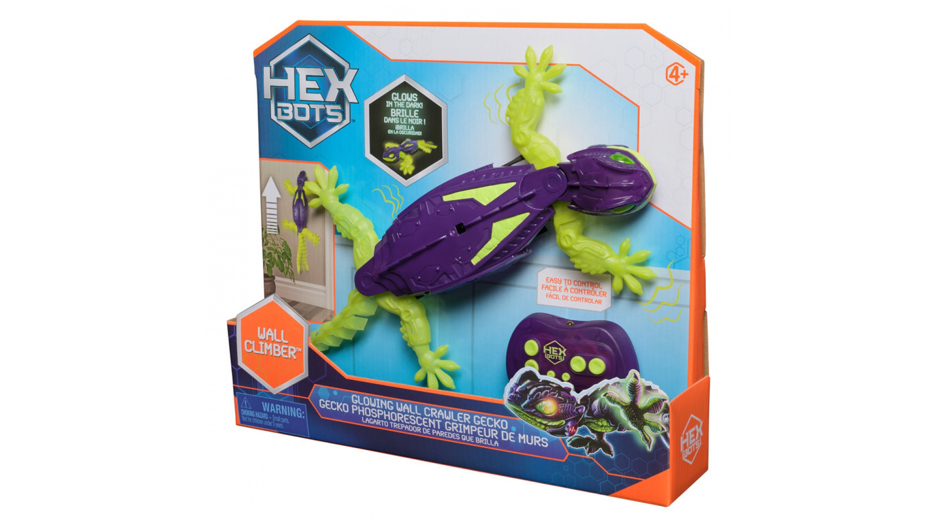 Hex Bots RC fosforeskujúci Geckon lezúci po stenách