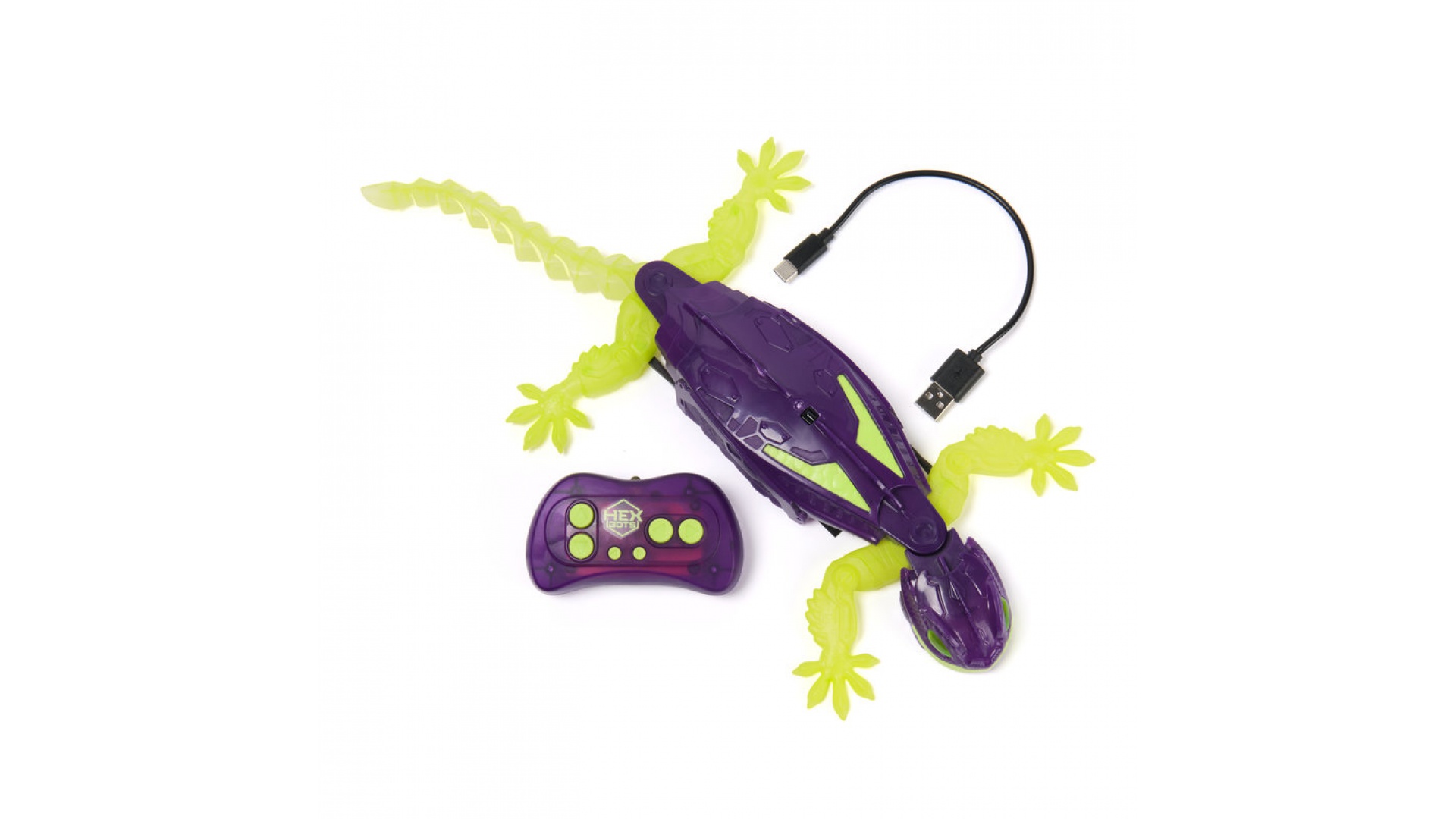 Hex Bots RC fosforeskujúci Geckon lezúci po stenách
