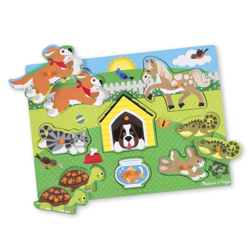 Melissa & Doug puzzle in legno ad incastro animali domestici