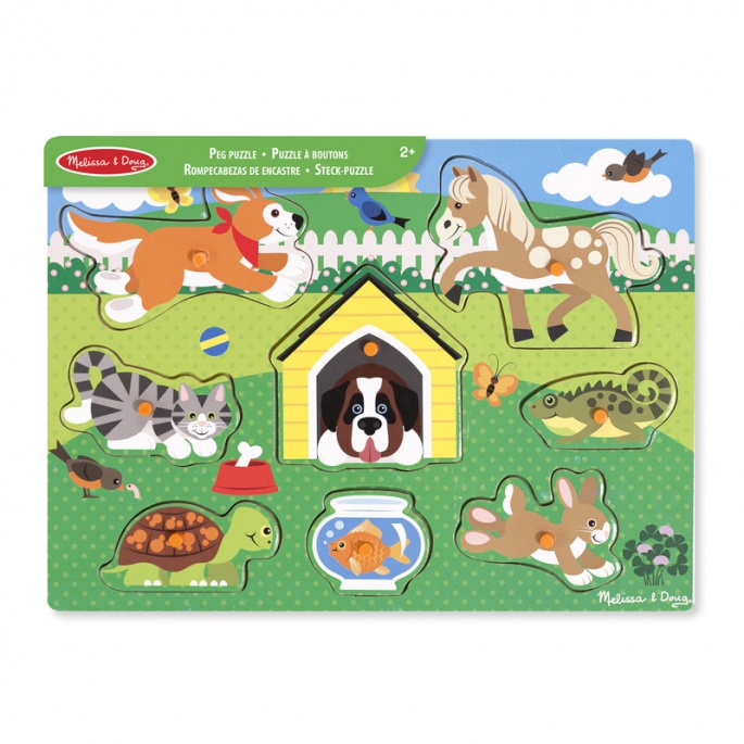 Melissa & Doug puzzle in legno ad incastro animali domestici