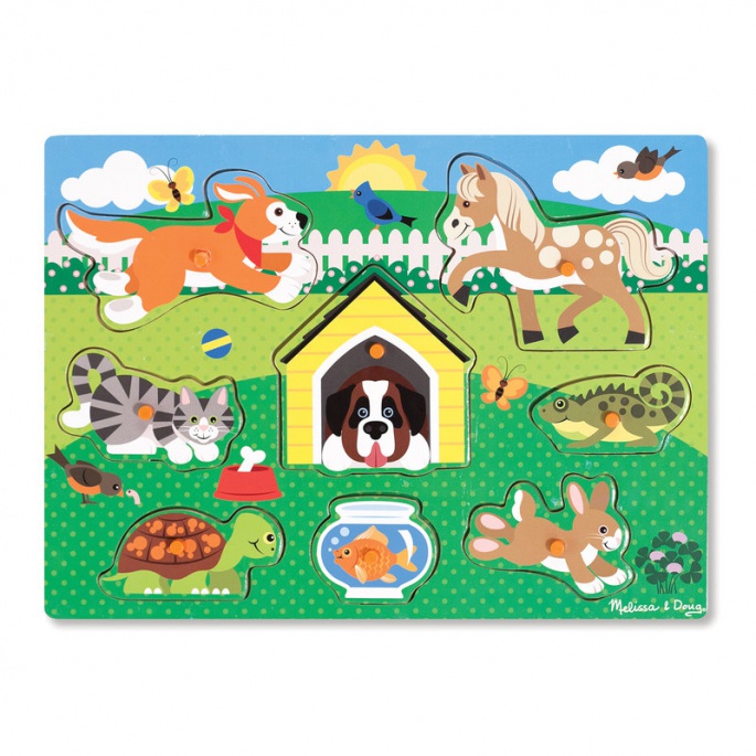 Melissa & Doug puzzle in legno ad incastro animali domestici