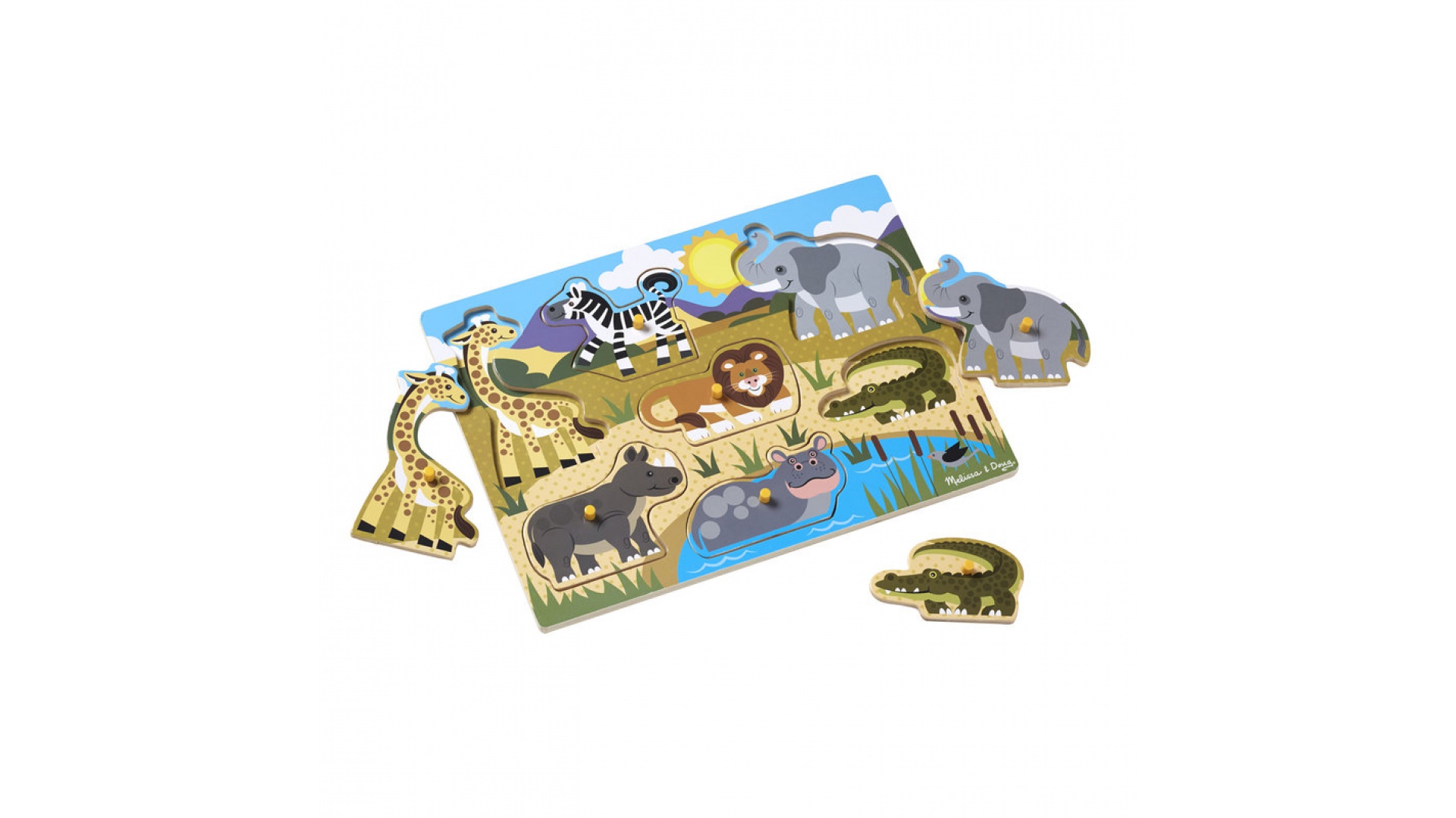 Melissa & Doug drevené vkladačky puzzle safari