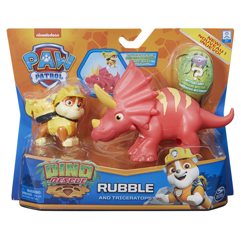 Tačke na patrulji Dino Rescue figura Rubble z dinozavrom