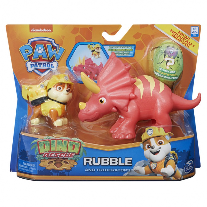 Tačke na patrulji Dino Rescue figura Rubble z dinozavrom
