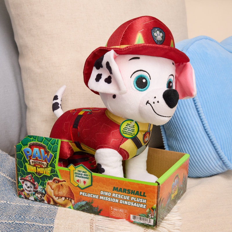 Paw Patrol Der Dino Film: Plüschtier Marshall mit Licht- und Soundeffekten 25 cm