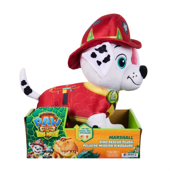 Paw Patrol Der Dino Film: Plüschtier Marshall mit Licht- und Soundeffekten 25 cm