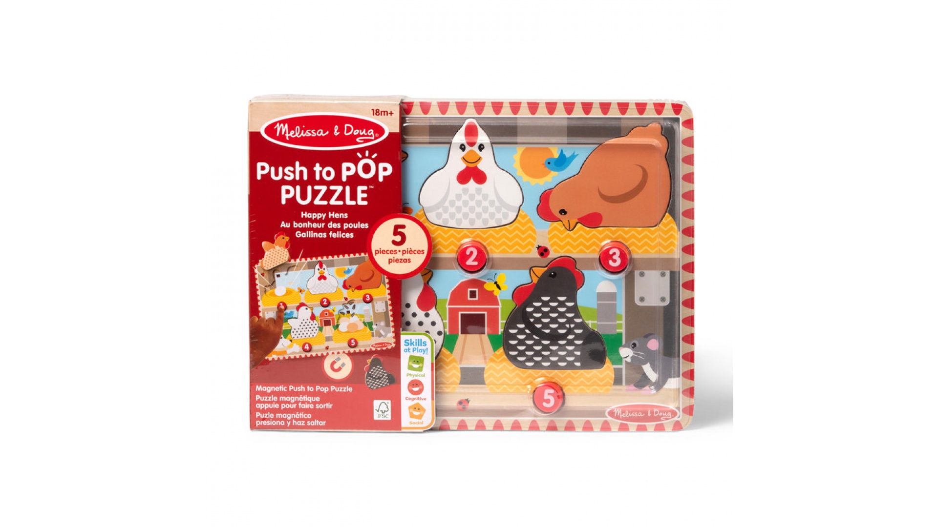 Melissa & Doug Lemn puzzle cu găini săltărețe