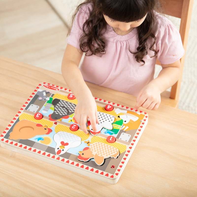 Melissa & Doug Holzpuzzle mit herausspringenden Hühnern