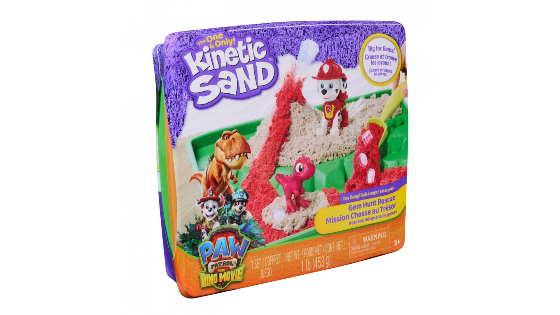 Kinetic Sand Patrula Cățelușilor The Dino Movie: set cu figurina Marshall