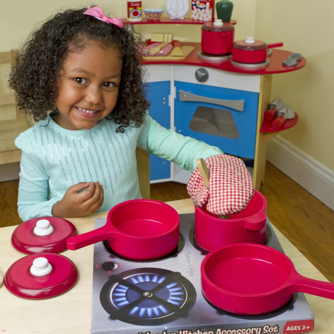Melissa & Doug Aus Holz Herd und Geschirr für Kinderküche