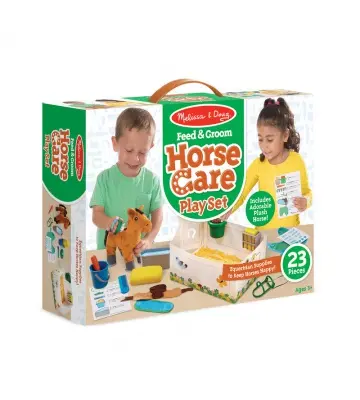 Melissa & Doug cavallo di peluche nella stalla Set di gioco