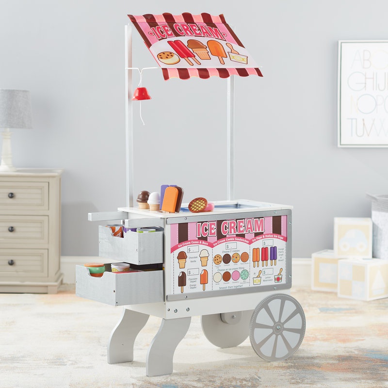 Melissa & Doug Lesene prodajni voziček s prigrizki in sladoledom