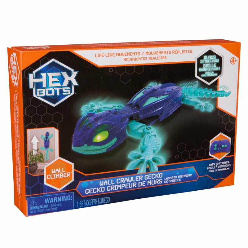 Hex Bots RC fosforescerende gecko, der kravler på vægge, turkis