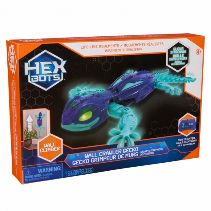 Hex Bots RC fosforescerende gecko, der kravler på vægge, turkis