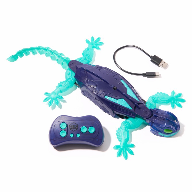 Hex Bots RC fosforescerende gecko, der kravler på vægge, turkis