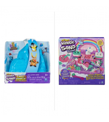 Izjemen komplet: Kinetic Sand snežno presenečenje + komplet enorogovo kraljestvo s 25 % popustom