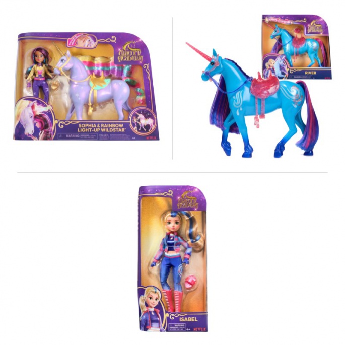 OFERTA: Academia de Unicornios unicornio luminoso Wildstar + peinable River + Isabel GRATIS