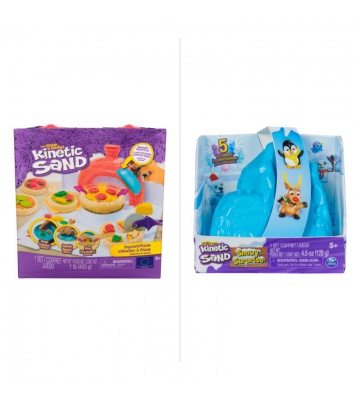 Ugoden komplet: Kinetic Sand izdelava pice + snežna presenečenja s 25 % popustom