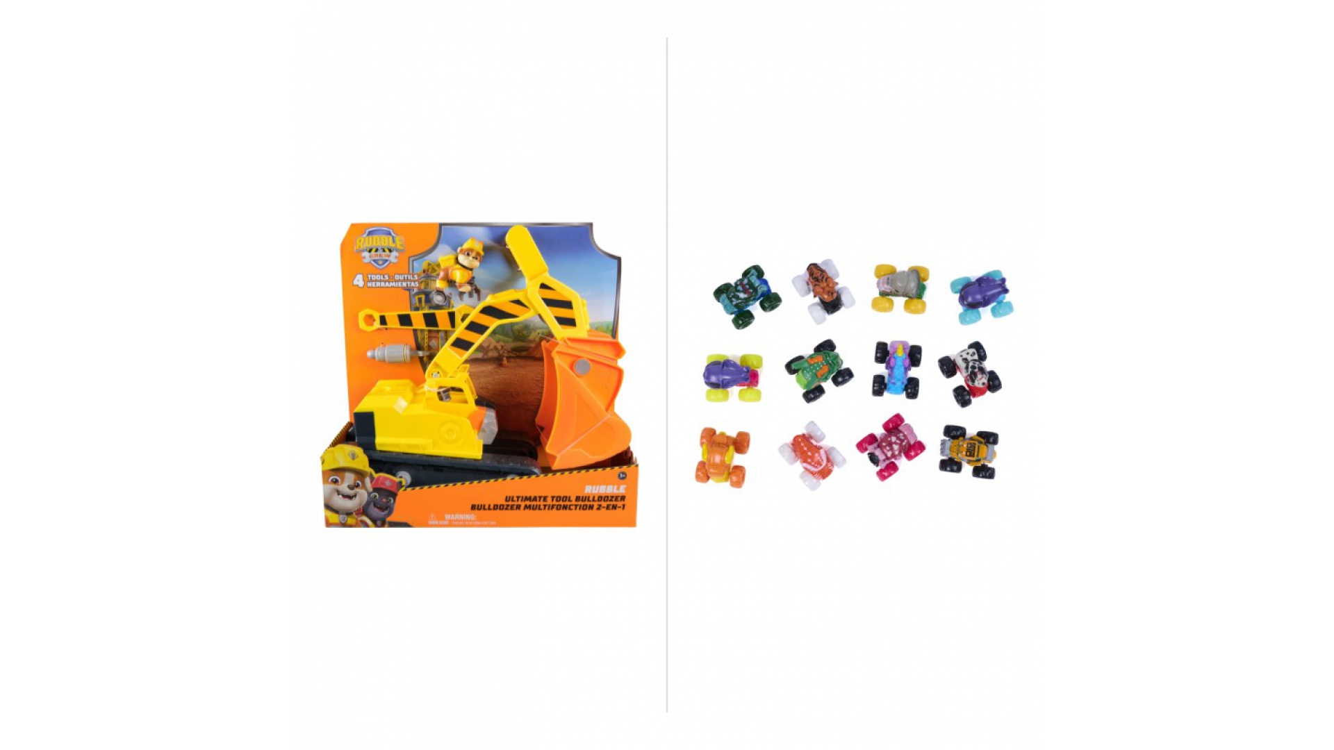 OFERTĂ: Rubble și echipa excavator pe șenile + Monster Jam mini mașinuță de colecție GRATUIT
