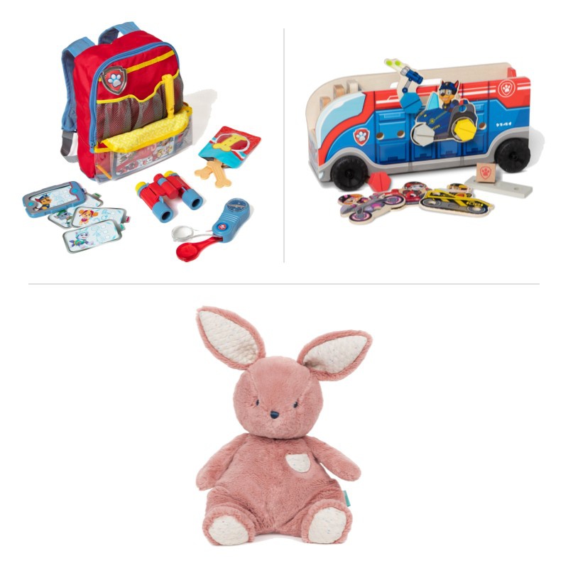 OFERTA: vehículo de rescate de La Patrulla Canina + mochila con accesorios + conejito de peluche GRATIS