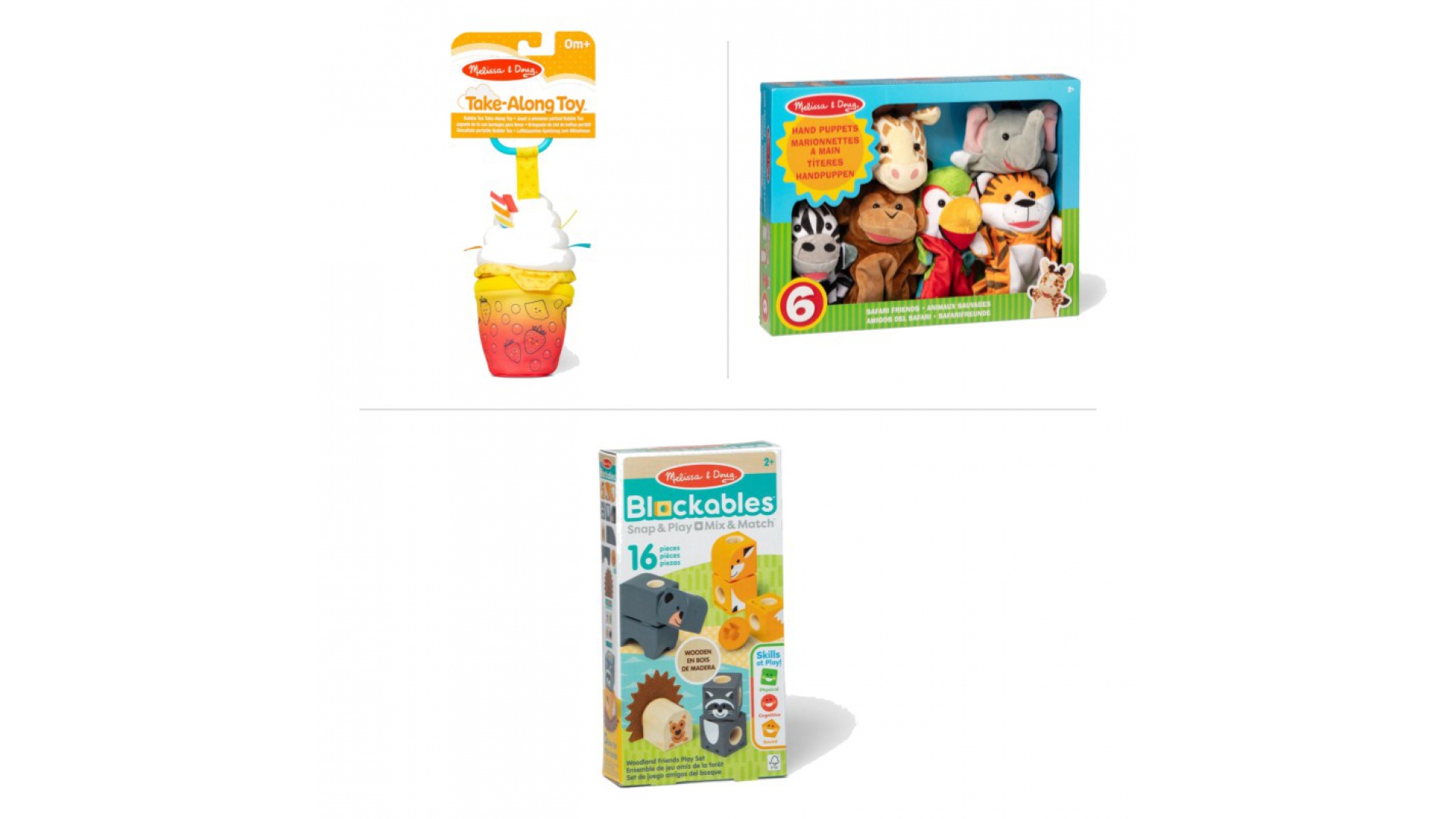 Set avantajos: Melissa & Doug Bubble Tea + păpuși safari + Blockables cu reducere de 25 %