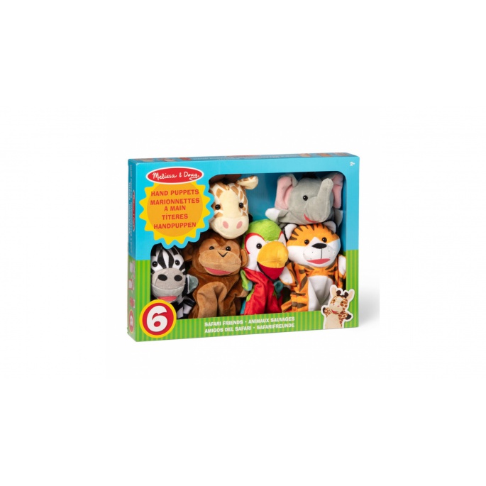 Fordelagtigt sæt: Melissa & Doug Bubble Tea + safari hånddukker + Blockables med 25 % rabat