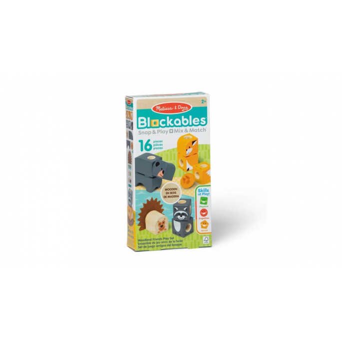 Fordelagtigt sæt: Melissa & Doug Bubble Tea + safari hånddukker + Blockables med 25 % rabat