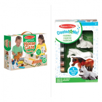 TILBUD: Melissa & Doug sæt tøjdyrshest i stald + kreativ hestefigur maling GRATIS