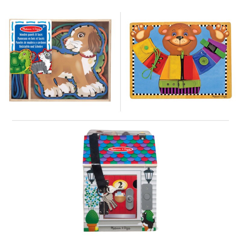 Fordelagtigt sæt: Melissa & Doug sæt til motoriske færdigheder - 3 produkter med 25 % rabat