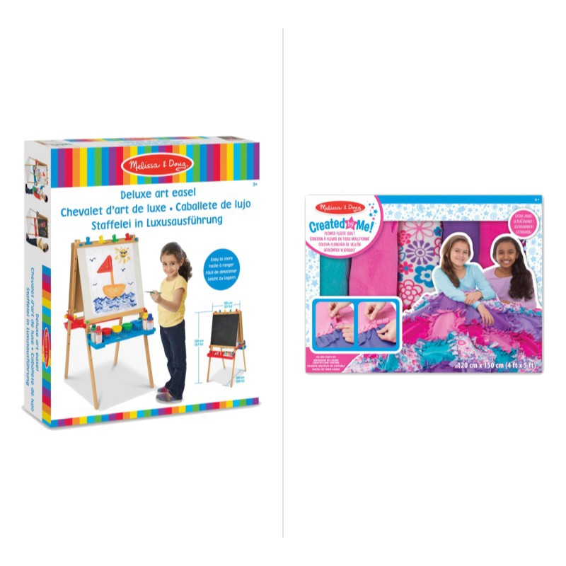 TILBUD: Melissa & Doug dobbeltsidet staffeli + kreativt tæppe til kreative aktiviteter GRATIS