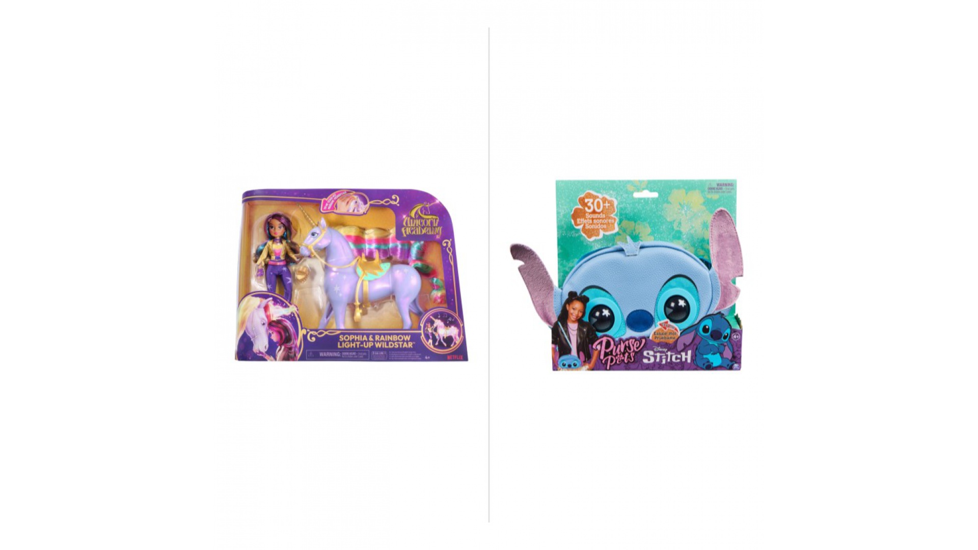 OFERTĂ: Academia Unicornilor unicorn luminos cu păpușă + Purse Pets geantă Stitch GRATUIT