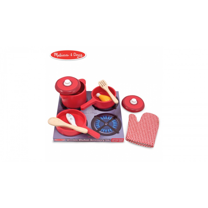 TILBUD: Melissa & Doug trækomfur og køkkentøj til legekøkken + sæt krydderier GRATIS
