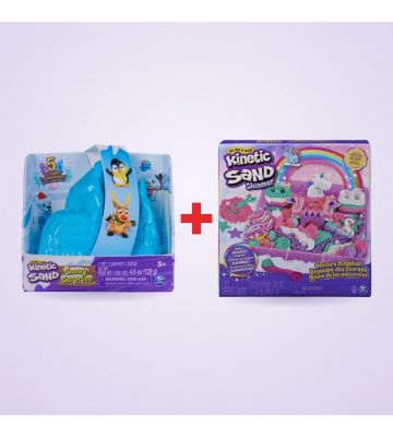 Set conveniente: Kinetic Sand sorpresa nevosa + set regno degli unicorni con sconto del 25%
