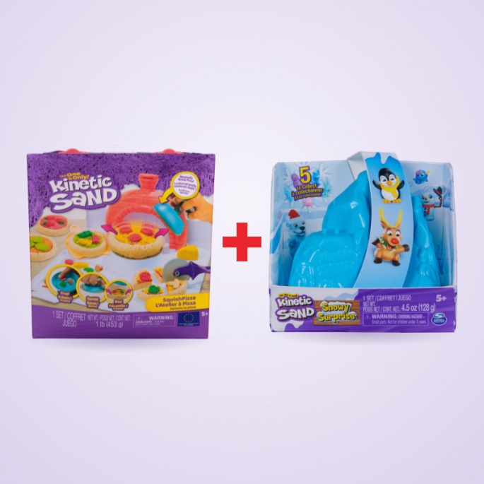 Set conveniente: Kinetic Sand produzione pizza + sorpresa neve con sconto 25 %